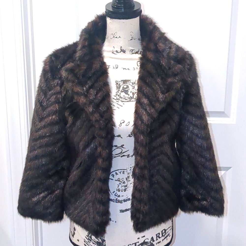 Faux Fur Jacket, Size: Medium
